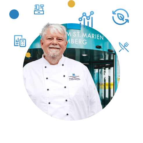 Küchenleiter am Eingang des Klinikum St. Marien Amberg